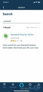 Screenshot of Alexa App - Nanoleaf Skill