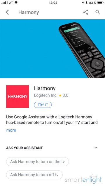 google assistant harmony commands