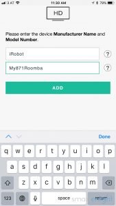 Logitech Harmony Roomba - adding an unknown device