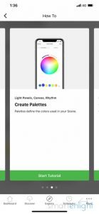 Screenshot of Nanoleaf App - Expore - Tutorial Create Palettes