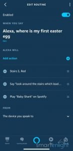 Alexa App - Screenshot Custom Easter Egg Routine
