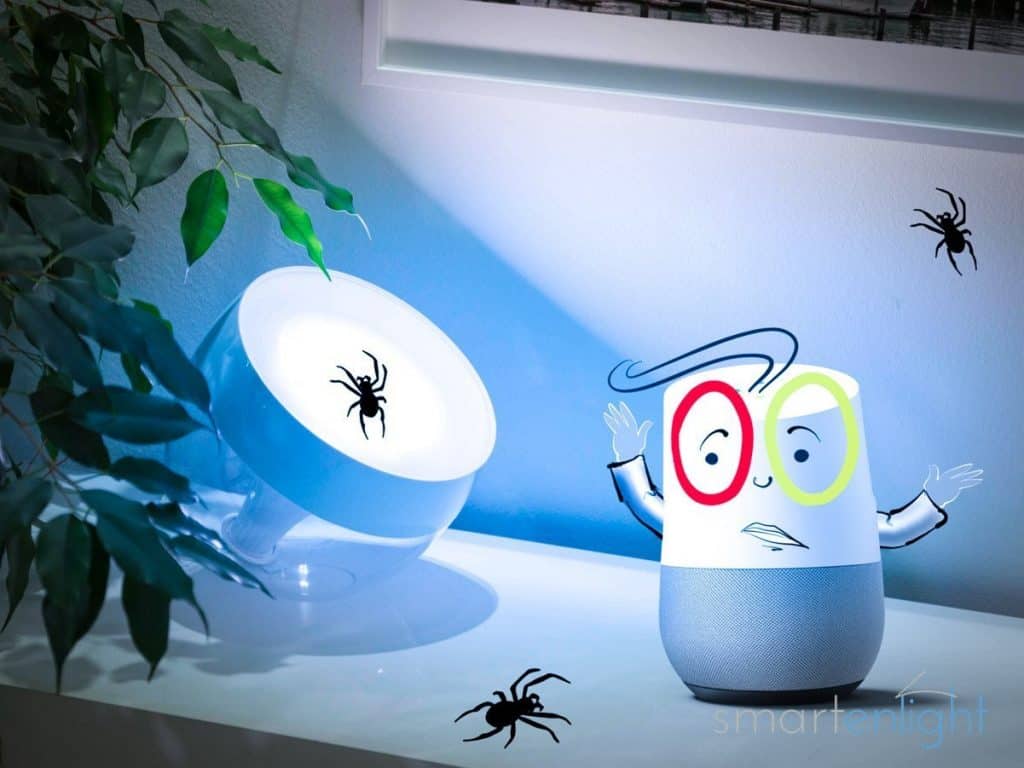 Illustration Google Home Philips Hue Bugs