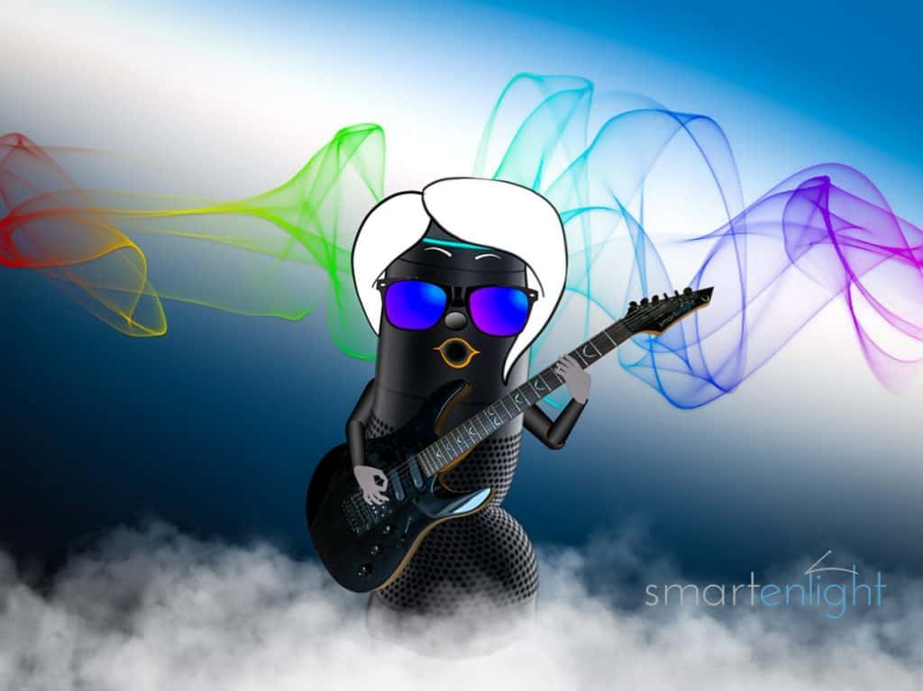 Alexa's Music Commands 2020 - Illustration of Alexa with sunglasses playing guitar