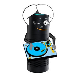DJ Alexa with turntable scratching a record