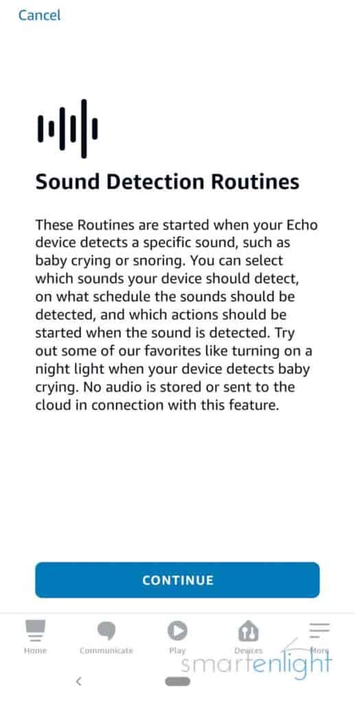 Alexa Sound Detection Routines Screenshot